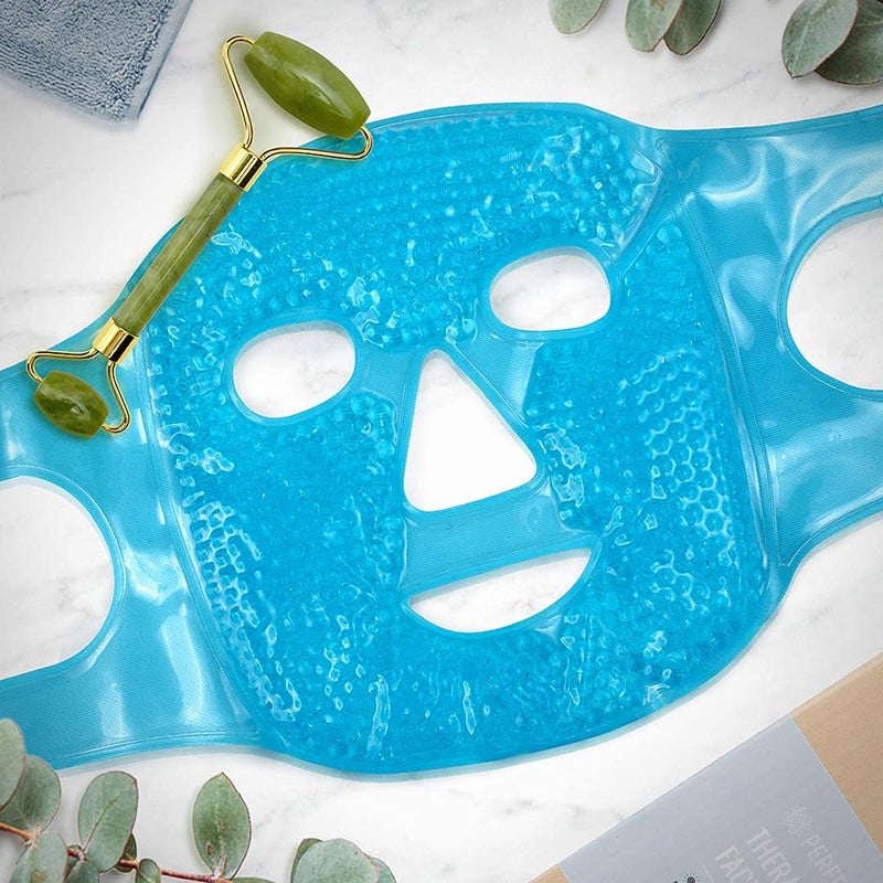 Perfecore Ice Face Mask + Jade Roller - Beauty Roller Face Neck Massage Tool - Stone Face Roller & Facial Mask Set for Wrinkles Fine Lines & Anti Aging, Puffy Eyes, Dark Circles & Overall Skin Care - Image 5
